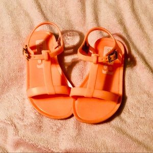 Cute Coral Baby Sandals w/gold buckle